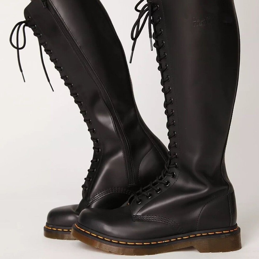 DR. MARTENS Tall 20 Eye Zip Boots Women's US 6  UK 4  EU 37 NWOT!